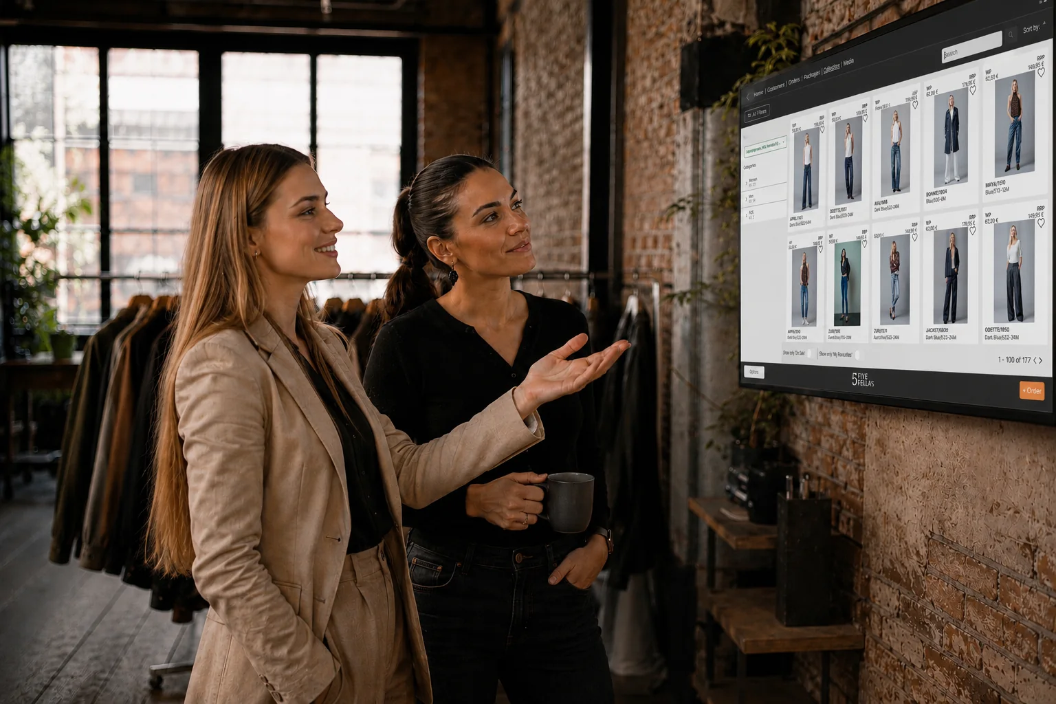 Verkaufssituation im Showroom mit ORDERBOOK